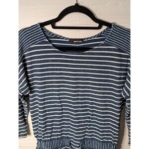 LAmade Striped Romper Size S Small Blue White 3/4 Sleeve Nautical Casual EUC